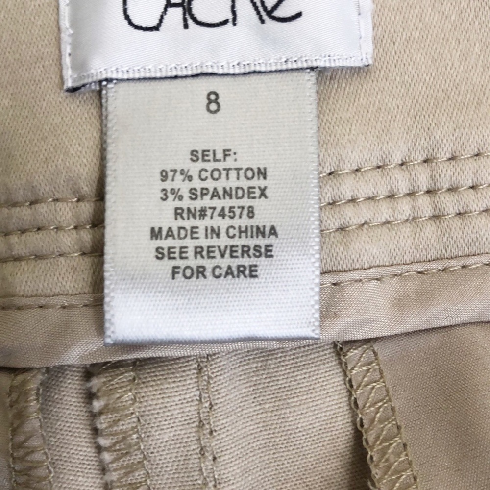 Cache Khaki Tan Bermuda Shorts Sz 8 - Picture 4 of 8